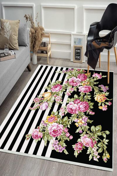 Birkilim Yıkanabilir Dekoratif Halı İpeksi Kaymaz Taban | MLN-IP-HS-387