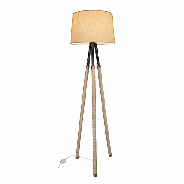 مصباح أرضي بحبل من فيينا ، قبعة سوداء بنية اللون