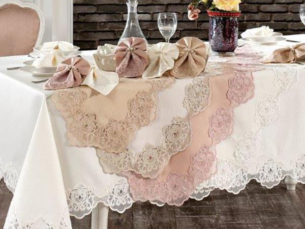 Lot de Nappes Guipure Nilay 26 Pièces 4 Couleurs