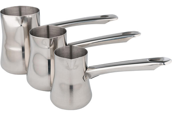 Dekonaz 3'lü Cezve Seti | Küçük-Orta-Büyük | Paslanmaz Çelik | Gp-0110