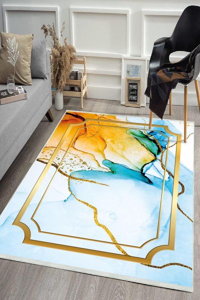 Birkilim Yıkanabilir Dekoratif Halı İpeksi Kaymaz Taban | MLN-IP-HS-545