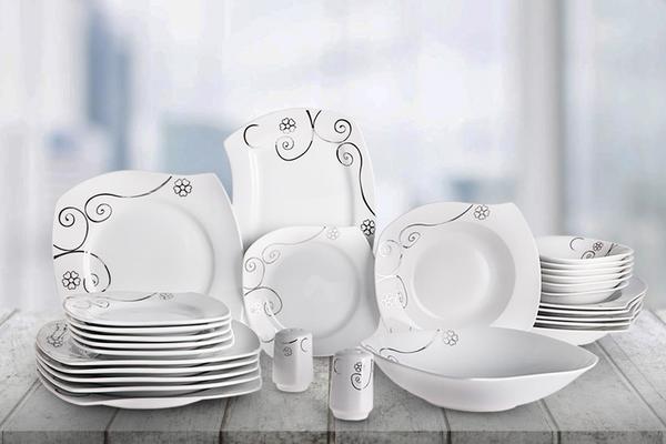 Beyazca Liva 28 Parça Porselen Yemek Takımı | 6 Kişilik