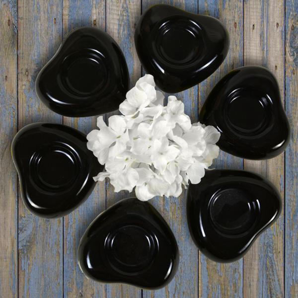 Schwarzer Herz Kerzenhalter 6 Stück | K +