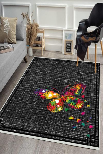 Birkilim Yıkanabilir Dekoratif Halı İpeksi Kaymaz Taban | MLN-IP-HS-377