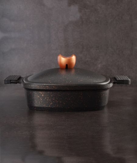 Acar Cuisine | Liya-Black Pot Plat Carré Noir 26 cm