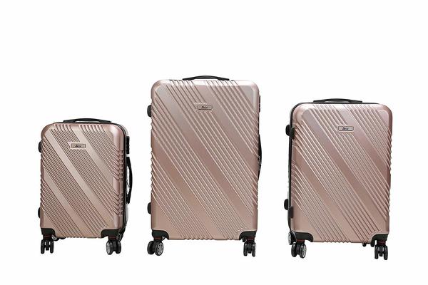 İmex 3 Parça Bavul Valiz Çanta Seti | Altın Pembe
