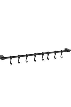 VIP AHMET Askı Rayı 8 Kancalı Havluluk Aparatlı |Siyah|VIPAHMET-VP-169