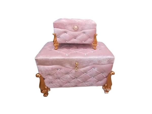 Dowry Quilted Pearl Clara 2 Piece Dowry Chest Powder
