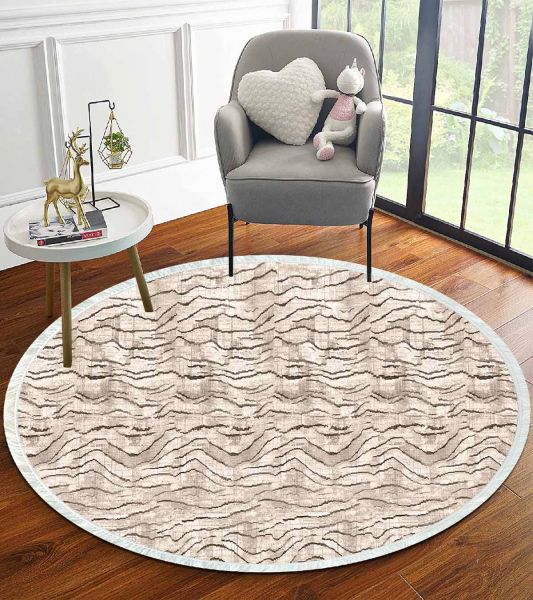Birkilim Yuvarlak Yıkanabilir Dekoratif Halı İpeksi Kaymaz Taban | MLN-IP-YU-HT-772
