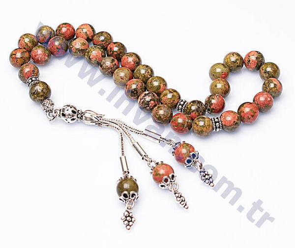 Unakit Taşı Tesbih (925 AYAR GÜMÜŞLÜ)