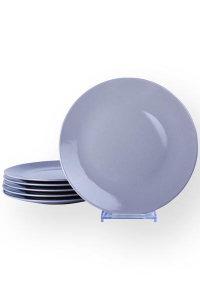Light Gray Aegean Service Plate 25 Cm 6 Pieces | Keramika