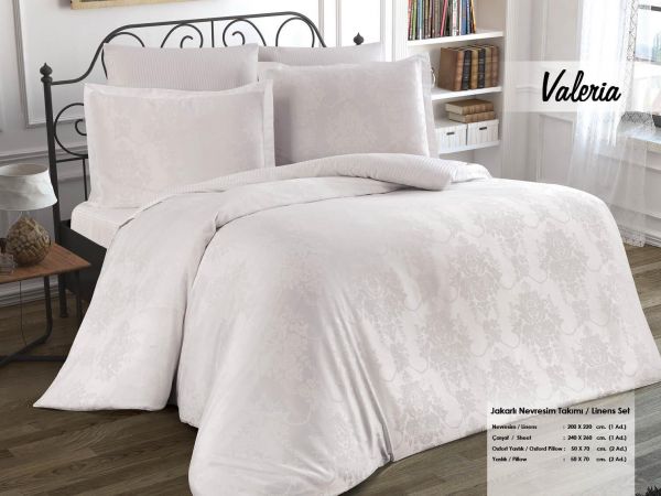 Minteks Double Platinum Duvet Cover Set - فاليريا أبيض