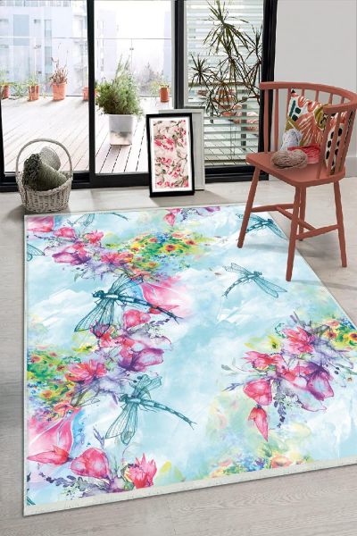 Birkilim Yıkanabilir Dekoratif Halı İpeksi Kaymaz Taban | MLN-IP-HS-352