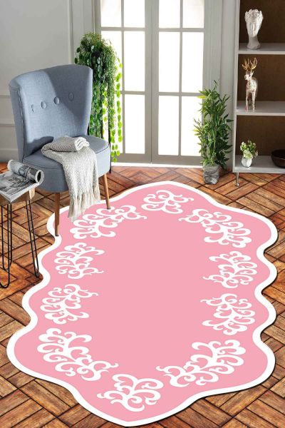 Birkilim Lazer Kesim Yıkanabilir İpeksi Kaymaz Taban Dekoratif Halı | MLN-IP-SD-132