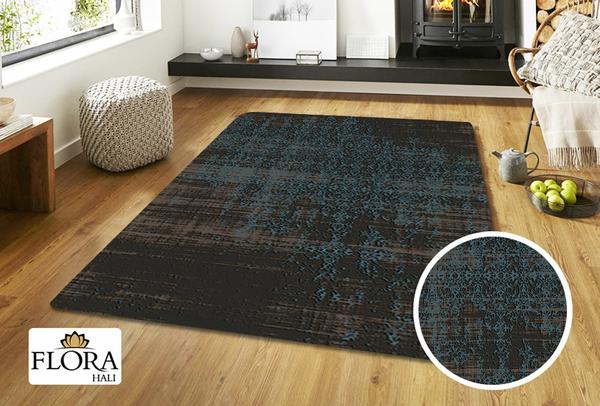 Flora Leo Collection Halı | F-3473A-Black-Blue