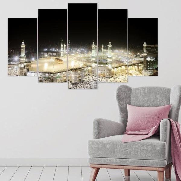 5 Parça Tablo - Mekke - Kaabe