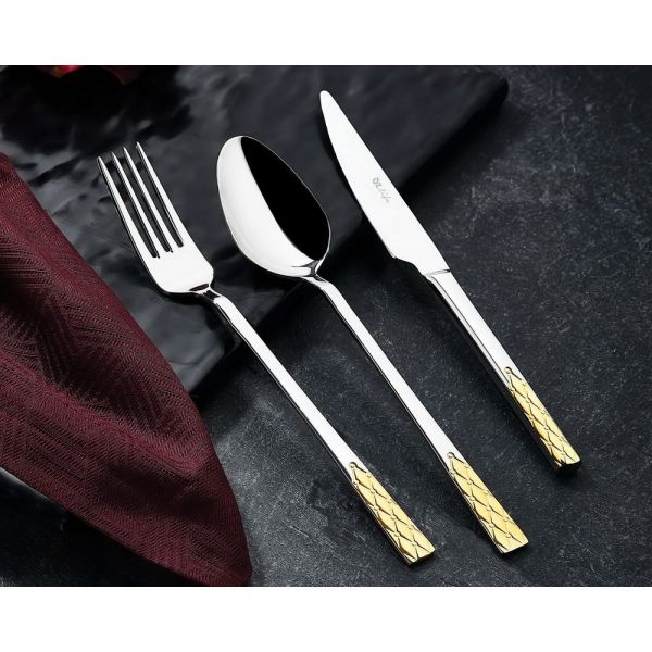 Ensemble de couverts 36 pièces Enza Gold