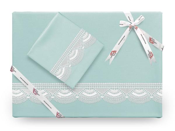 Kula Plain Needle Lace Bettbezug Set Mint Green