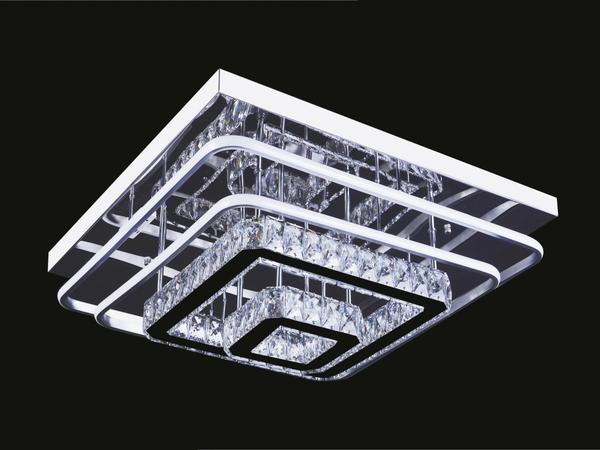 Dekonaz Kristal LED Kare Tavan Lambası MP3 Bluetooth 60cm | DTX-C7-131