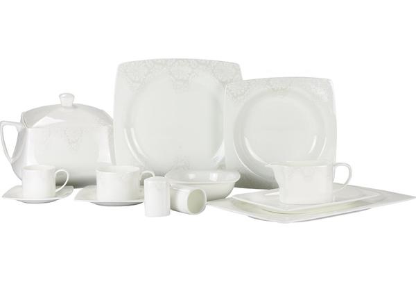Taç Elegance Lace Bone Collection Yemek Takımı | 12 Kişilik - 85 Parça | Tac-1677