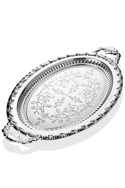 Queen's Kitchen | Lüx Gümüş Kaplama Oval Tepsi