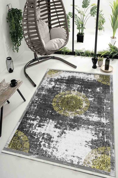 Birkilim Yıkanabilir Dekoratif Halı İpeksi Kaymaz Taban | MLN-IP-HK-007