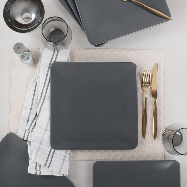 Mat Gri Siera Servis Tabağı 25 Cm 6 Adet | Keramika