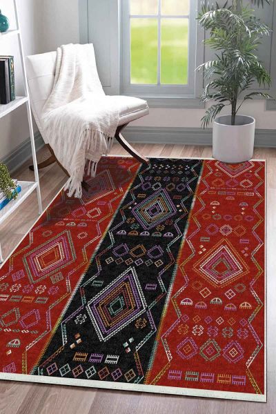 Birkilim Yıkanabilir Dekoratif Halı İpeksi Kaymaz Taban | MLN-IP-SD-375