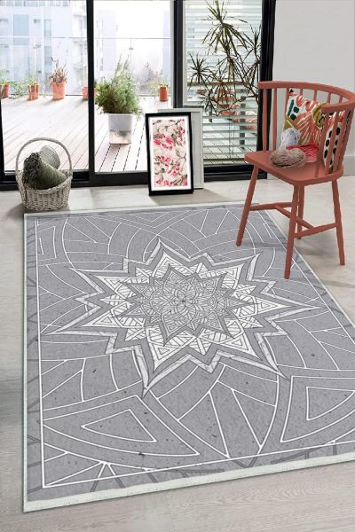 Birkilim Yıkanabilir Dekoratif Halı İpeksi Kaymaz Taban | MLN-IP-HS-204