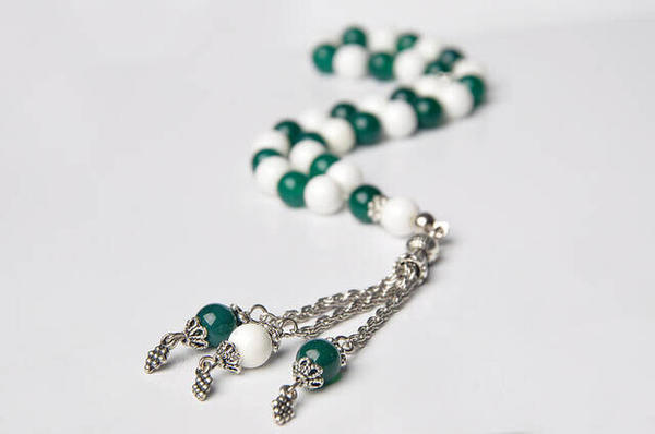 Yeşil Beyaz Taşlı Tesbih