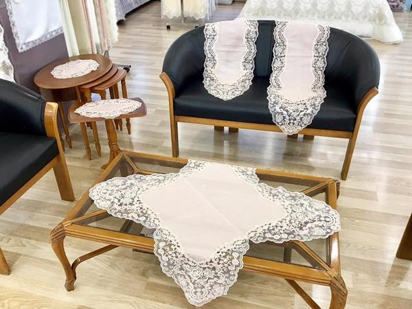 Kumsal Ensemble de salon argenté 5 pièces 2 couleurs