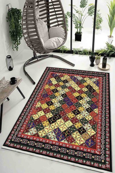 Birkilim Yıkanabilir Dekoratif Halı İpeksi Kaymaz Taban | MLN-IP-HK-035