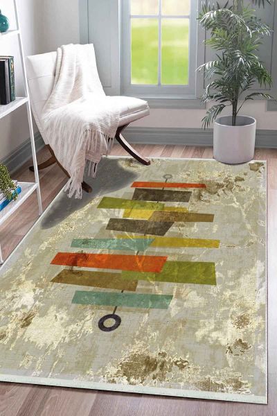 Birkilim Yıkanabilir Dekoratif Halı İpeksi Kaymaz Taban | MLN-IP-SD-371