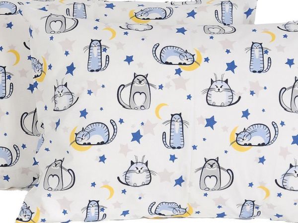 Cat 2'li Yastık Kılıfı Mavi