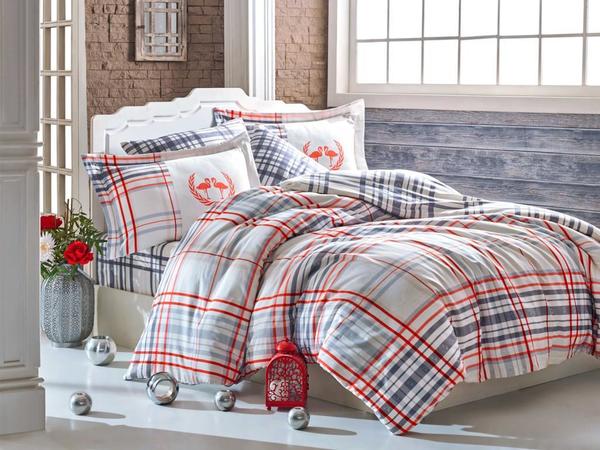 Flamingo Pamuk Saten Çift Kişilik Nevresim Takımı Kırmızı | Hobby