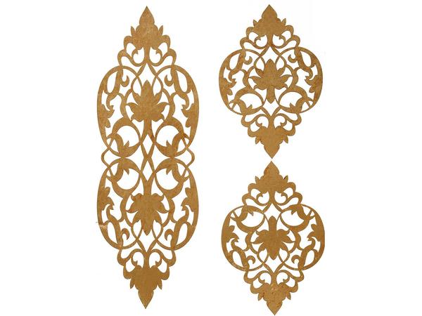 طقم غرفة المعيشة Zambak Velvet 3 قطع ذهبي