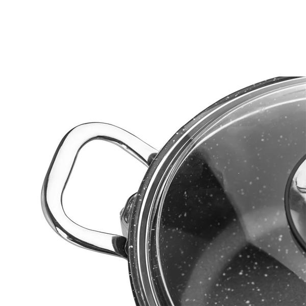 Gravita Casting Pot Plat 26 cm Noir | couronne