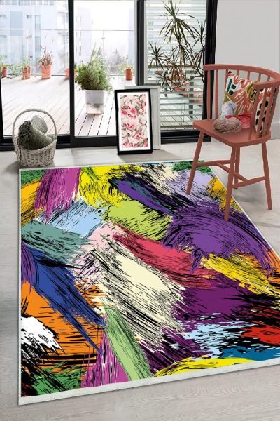 Birkilim Yıkanabilir Dekoratif Halı İpeksi Kaymaz Taban | MLN-IP-HS-328