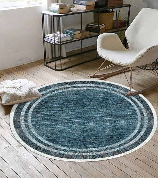 Birkilim Yuvarlak Yıkanabilir Dekoratif Halı İpeksi Kaymaz Taban | MLN-IP-YU-HY-1311