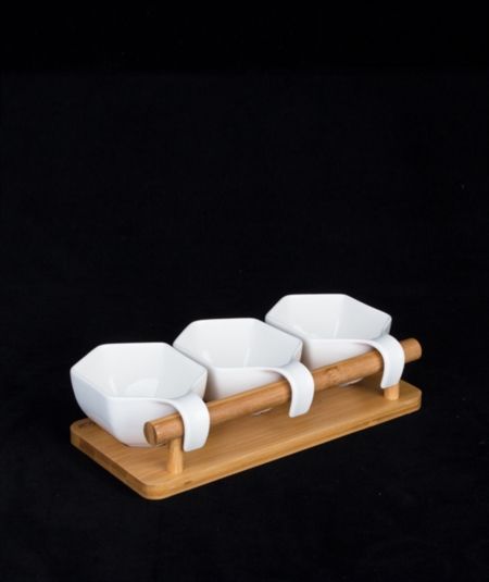 Acar Mutfak | 4 Parça Bambu Standlı Sosluk