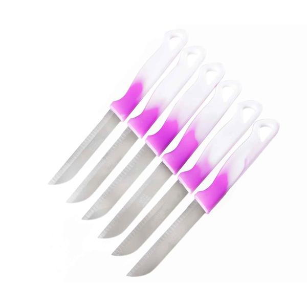 Messermann Germany Messer Set 6 Teilig Edelstahl Pink