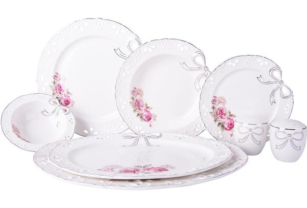 Hayal 28 Parça Dantel Yemek Takımı | Yuvarlak | Gümüş | By-alz-p180019-s