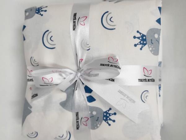 Ensemble housse de couette bébé dinosaure Dowry Land bleu blanc