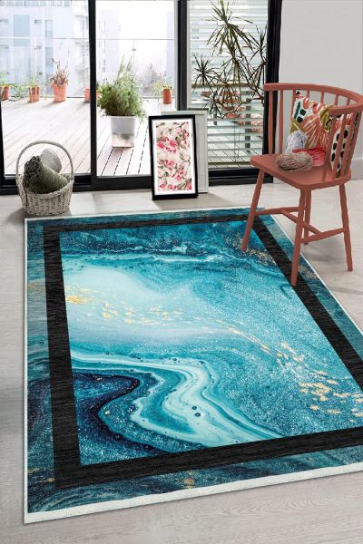 Birkilim Yıkanabilir Dekoratif Halı İpeksi Kaymaz Taban | MLN-IP-HS-246