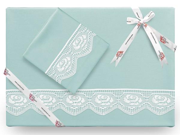 Puka Plain Lacy Bettbezug Set Mint