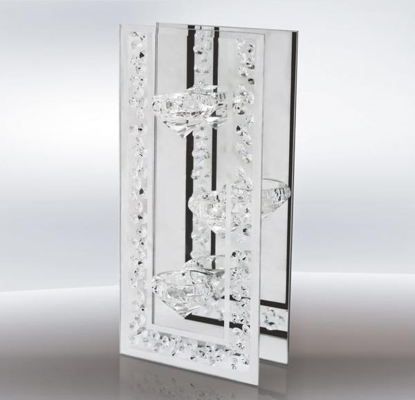 Dekonaz Kristal El İşi 3'lü Aynalı Mumluk | DTX-DM-32