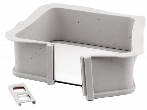 Tac Minori | Backform | Karo | mit Verschluss | aus Silikon | grau | TAC-6537