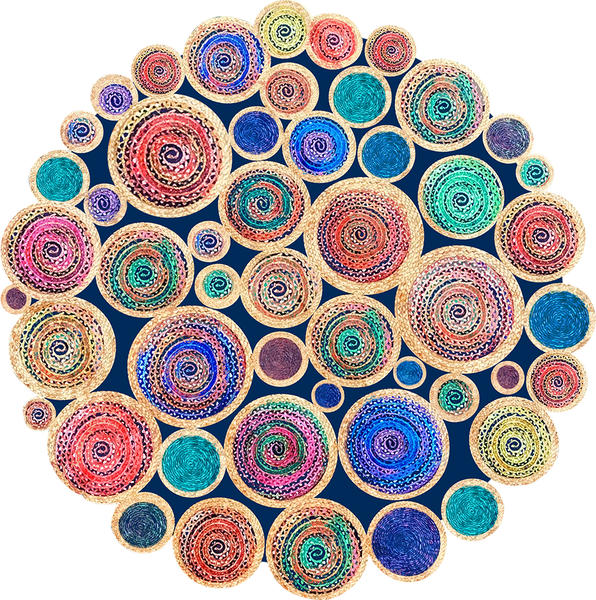 Kozzy Home Tapis rond à base de cuir lavable 6427 100x100