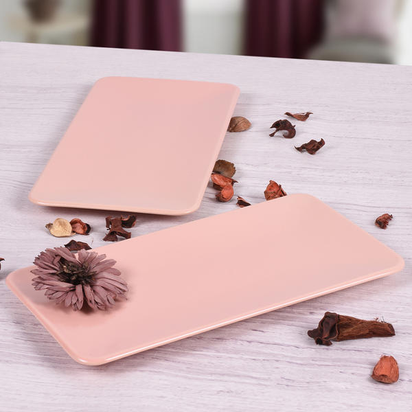 Mat Açık Pembe Siera Kayık Tabak 33 Cm 2 Adet | Keramika
