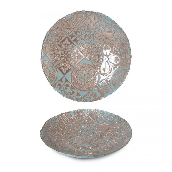 16865 ASSIETTE RONDE OR VIEILLISSEMENT-30 CM | SILK-AKC912